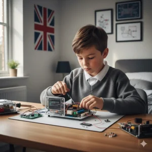 A transparent DIY computer kit for British school children to learn hardware assembly and Python coding.