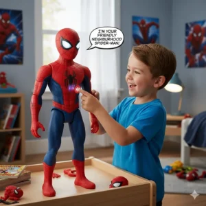 Large interactive talking Spider-Man figure with sound effects and light-up eyes.