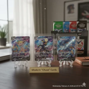A selection of modern Pokémon Alternate Art cards showing the high aesthetic and investment appeal of newer sets.