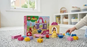 A Disney Princess LEGO building set designed for 4-year-olds, featuring easy-to-build bricks and a Jasmine mini-doll.