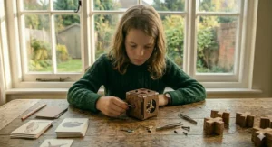 Illustrated memory match cards featuring British wildlife, used as a concentration brain teaser for older children.