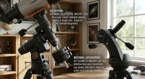 Comparison of entry-level Celestron FirstScope and National Geographic 50/600 telescopes for UK hobbyists.