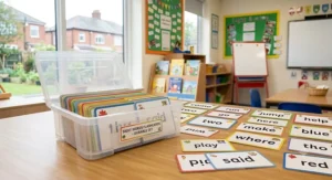 A vibrant, full set of sight words flashcards neatly organised to help children build reading confidence.