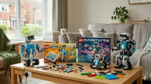 An infographic comparing the recommended age ranges for LEGO Boost (7-12) and LEGO Mindstorms (10+).