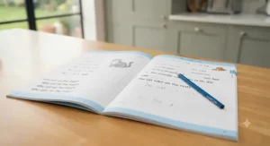 Examples of Kumon English programme reading materials and comprehension exercises.