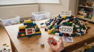 Value-for-money comparison showing cheaper compatible construction toys versus branded LEGO sets.