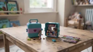 Small portable LEGO Friends play cube ideal for travel and pocket-money gifts.