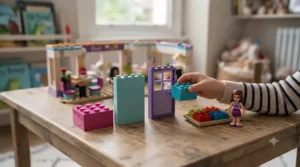 Chunky LEGO Friends building blocks designed for children aged six and upwards.