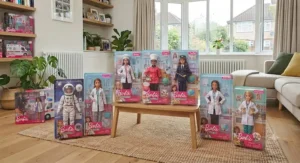 Selection of Barbie career doll gift sets including doctor, astronaut, and teacher outfits[cite: 4]