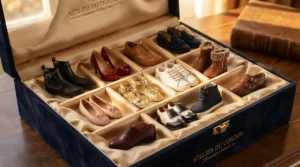 A deluxe collector fashion doll shoes pack presented in a luxury gift box