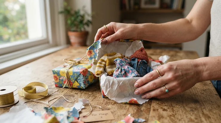 Unboxing colorful fashion doll clothes sets arranged neatly as a special birthday gift bundle for children in the UK
